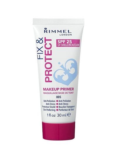 RIMMEL LONDON Fix & Protect Makeup Primer, 30 ml Clear