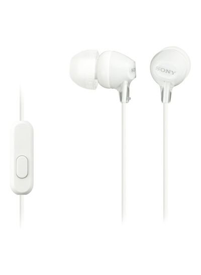 Sony MDR-EX15AP In-ear Wired Headphones with Mic and Line Control White
