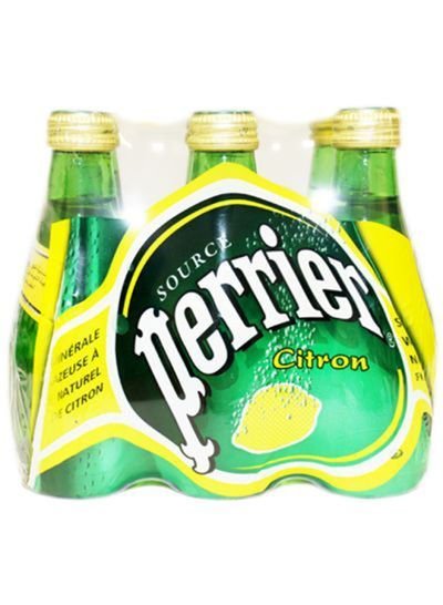 Perrier Lemon Water Glass Bottles 200ml Pack of 6