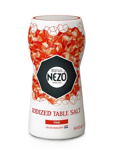 Nezo Fine Iodized Table Salt Shaker Red Bottle 600g
