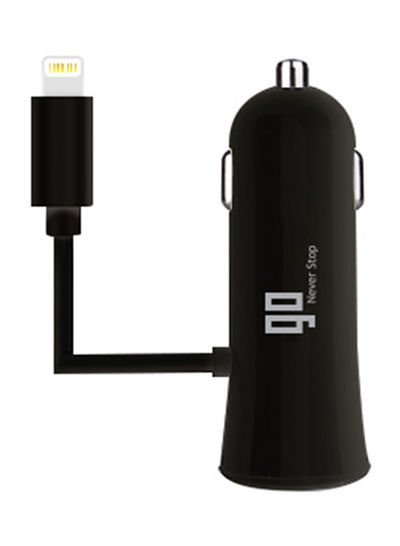 GO Lightning Car Charger 3.4 Ampere With Extra USB Black