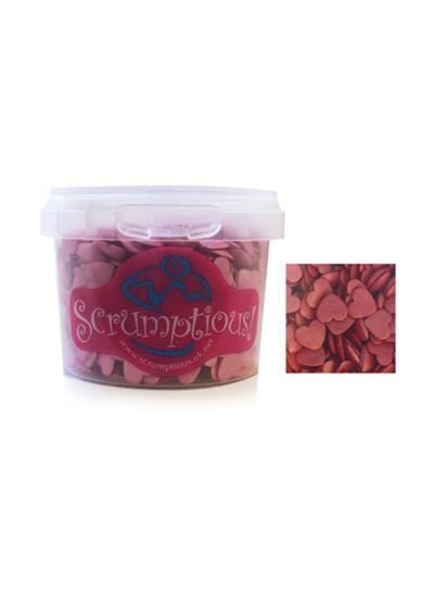 Scrumptious Glimmer Red Hearts Sprinkles 65g