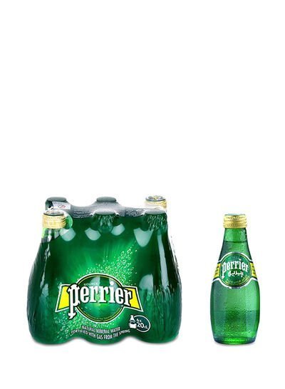 Perrier Carbonated  Natural Mineral Water 200ml Pack of 6