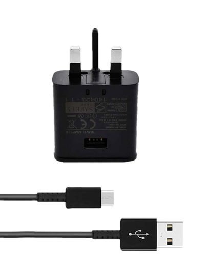 Samsung 3-Pin Fast-Charging Travel Adapter With Type-C Cable Black