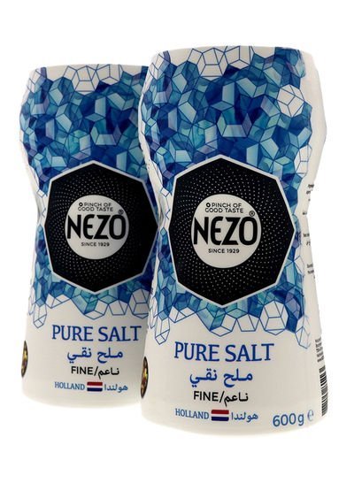 Nezo Iodized Pure Salt Blue Bottle Shaker 600g Pack of 2