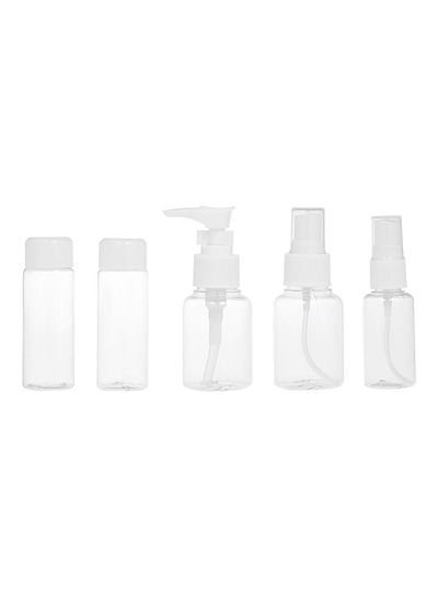 Generic 5-Piece Empty Spray Bottle Set Clear/White