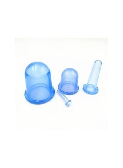 Generic 4-Piece Silicone Face Cupping Therapy Set Blue