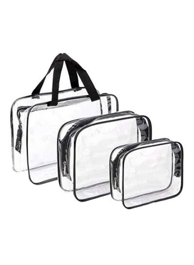 Generic 3-Piece Cosmetic Bag Clear/Black