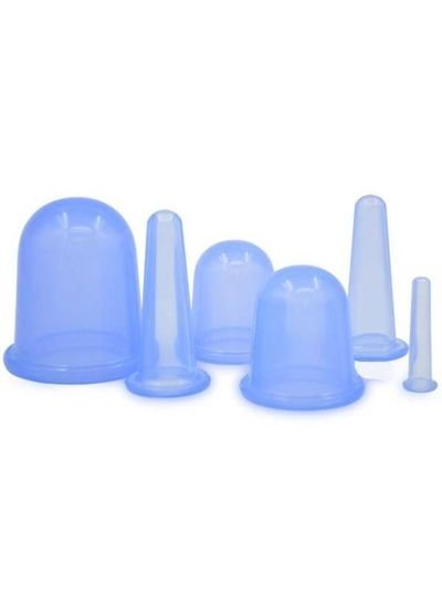 Generic 6-Piece Facial And Home Use Massage Cups Set Blue