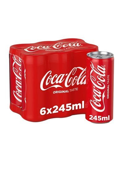 Coca Cola Regular Soft Drink Cans 245ml Pack of 6