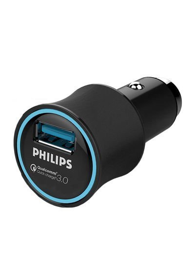 PHILIPS USB Ultra Fast Car Charger Black