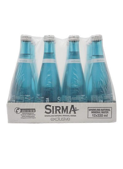 SIRMA Sparkling Natural Mineral Water 330ml Pack of 12