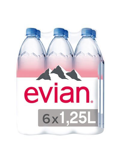 Evian Natural Mineral Water 1.25L Pack of 6