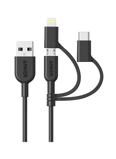 Anker 3-In-1 Powerline Cable And Connector 3feet Black