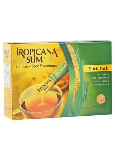 Tropicana Slim 100-Piece Calorie Free Sweetener Stick Set 150g