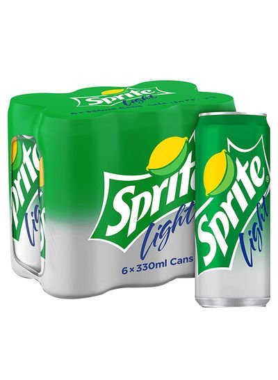 Sprite Light Soft Drink Cans 330ml Pack of 6