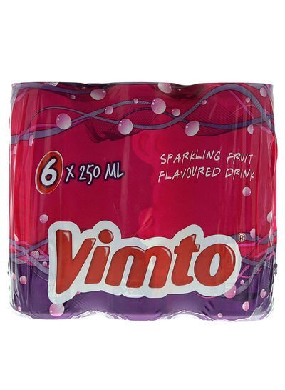 Vimto Sparkling Fruit Flavoured Drink Cans 6 x 250ml Pack of 6