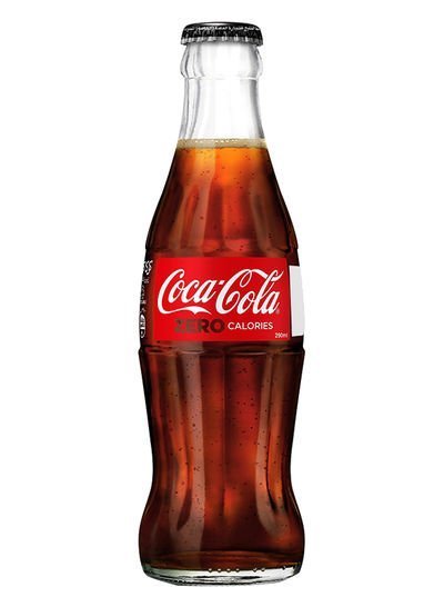 Coca Cola Zero Carbonated Drink Glass Bottle 290ml