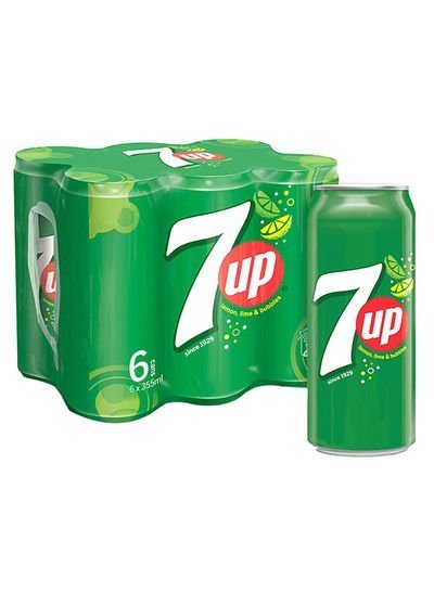 7Up Carbonated Soft Drink Cans 355ml Pack of 6