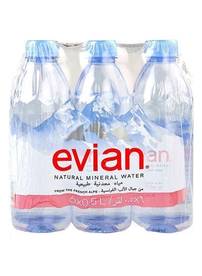 Evian Natural Mineral Water 3000ml Pack of 6