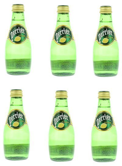 Perrier Sparkling Lemon Flavoured Natural Mineral Water 200ml Pack of 6