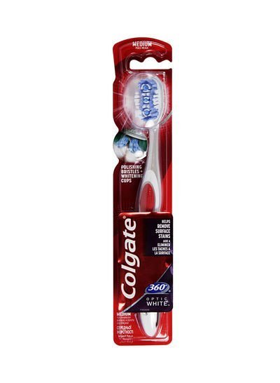Colgate 360 Optic White Medium Whitening Toothbrush Multicolour