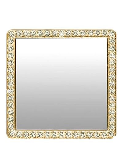 iDecoz Square Shaped Phone Back Cover Mirrors With Crystal Clear/Gold