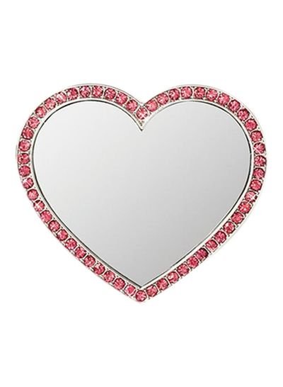 iDecoz Heart Shape Phone Back Cover Mirror With Crystal Clear/Rose Gold