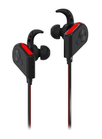 Promate Bluetooth Earphones, Wireless Bluetooth 4.1 Magnetic Earphones with HD Sound Quality Sweatproof, Secure-Fit, Built-In Mic and Noise Isolating for iPhone, iPad, Samsung, Pc, Laptop, Fluid Red Black