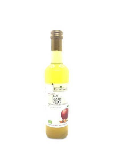 Earth`s Finest Organic Italian Apple Cider Vinegar With Ginger And Tumeric 500ml