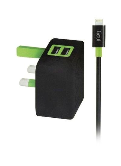 Goui Fisheye Wall Charger With USB Cable Black/Green