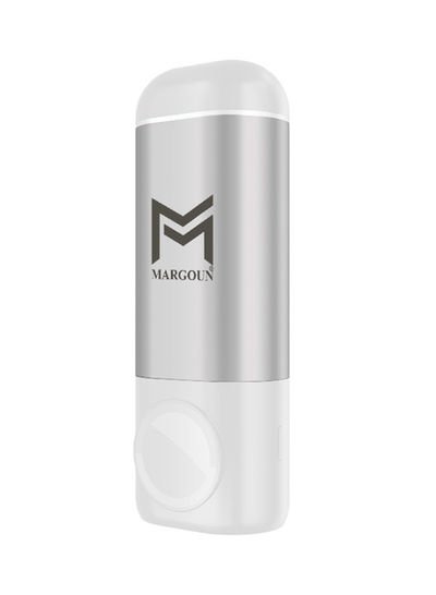 MARGOUN 5200 mAh 3 in 1 Multi-Functional Wireless Power Bank 120 x 43 x 31millimeter White/Grey