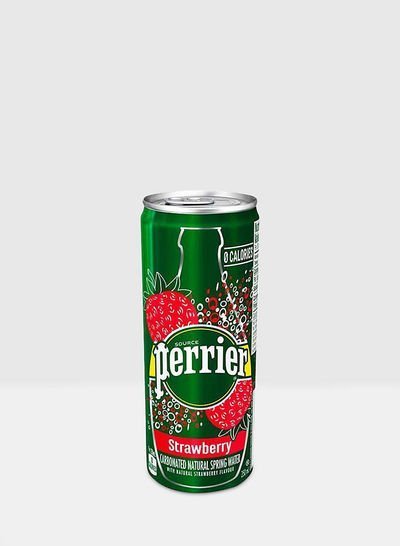 Perrier Sparkling Water In Cans With Strawberry Flavour 250ml
