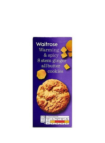 WAITROSE Warming & Spicy 8 Stem Ginger All Butter Cookies 200g