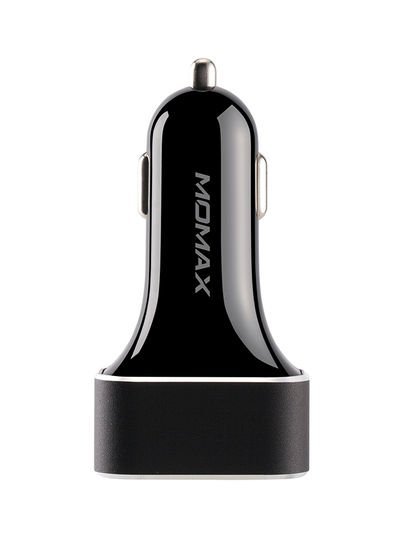 Momax UC11 Dual-Port QC3.0 With Type-C PD [63W] Fast Car Charger Black