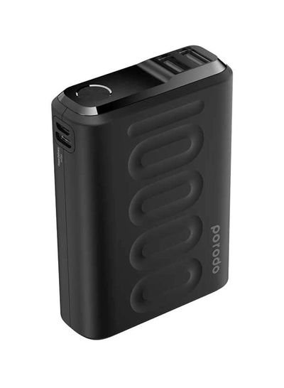 Porodo 10000 mAh Portable Digital Power Bank Black