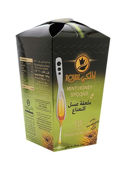 Al Malaky Royal Natural Honey – Pure Mint Honey Spoons 120g Pack of 10
