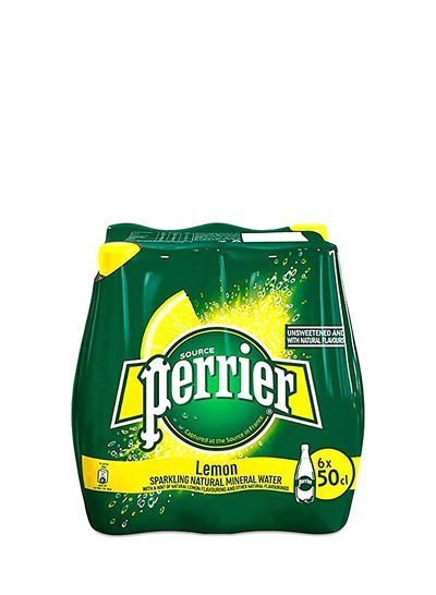 Perrier Lemon Sparkling Natural Mineral Water 500ml Pack of 6