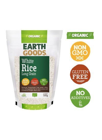 EARTH GOODS Organic No Additives Gluten-Free Long Grain White Rice 500g