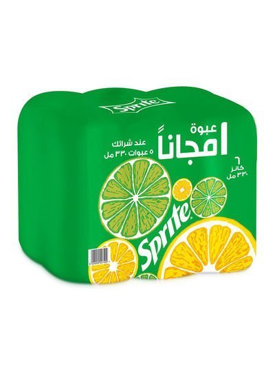 Sprite Soft Drink Cans 330ml Pack of 6