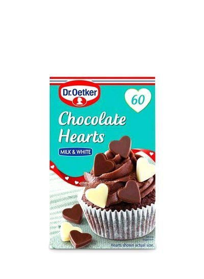 Dr.Oetker Milk And White Chocolate Hearts 40g