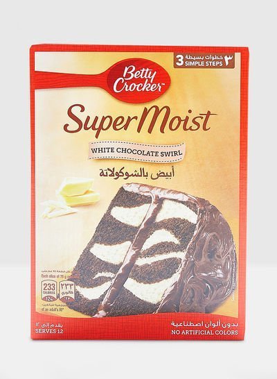 Betty Crocker Super Moist Cake Mix – White Chocolate Swirl 500g