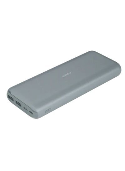 Aukey USB Type C Lithium Polymer Ultra Slim Power Bank 20000mAh Grey