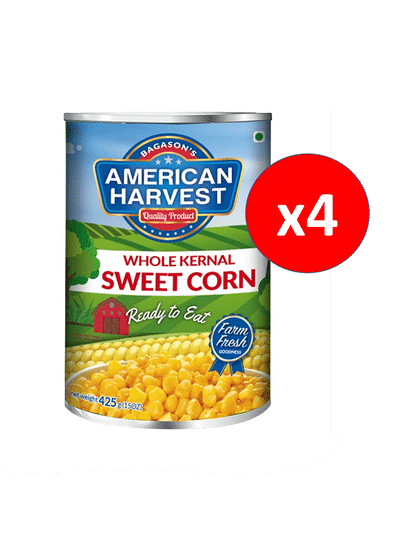 American Harvest Whole Kernel Sweet Corn 425g Pack of 4
