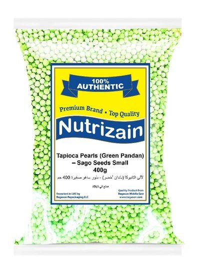 Nutrizain Pandan Green Tapioca Pearls – Small 400g