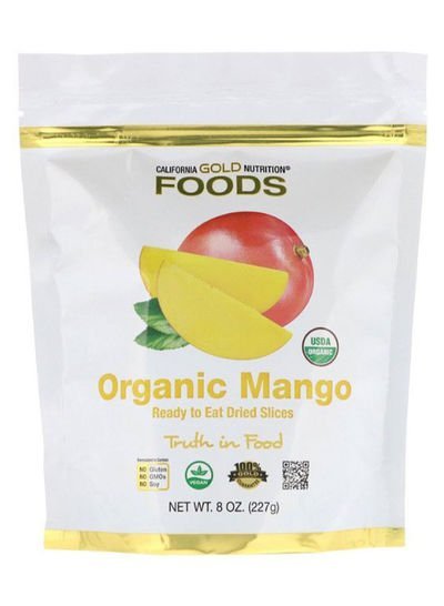 California Gold Nutrition Organic Mango Ready To Eat Dried Slices 8ounce