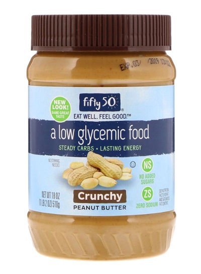 FIFTY 50 Crunchy Low Glycemic Peanut Butter 18ounce