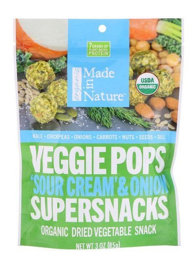 MADE IN NATURE Organic Veggie Pops Sour Cream And Onion Supersnacks 3ounce