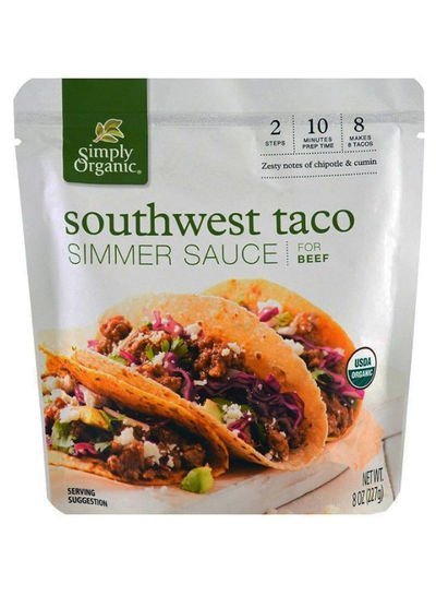 Simply Organic Southwest Taco Simmer Sauce 8ounce
