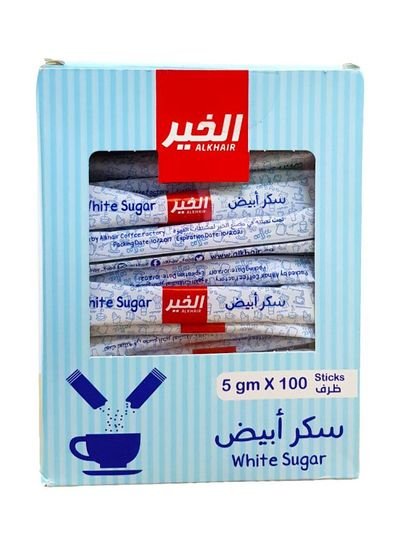 Al Khair Pack Of 100 White Sugar Sticks 500g Pack of 100